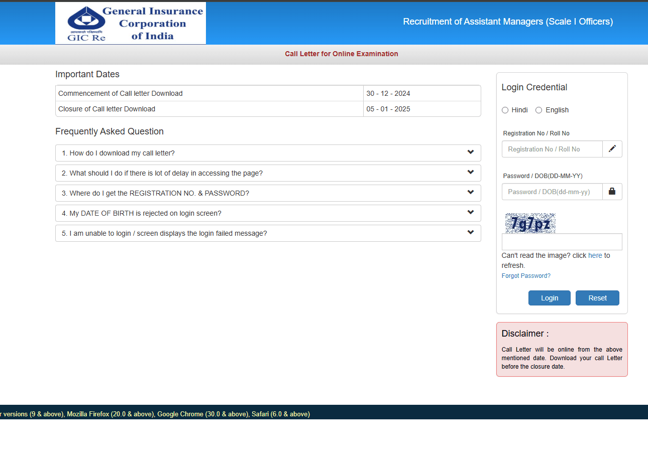 GIC Assistant Manager Result 2025