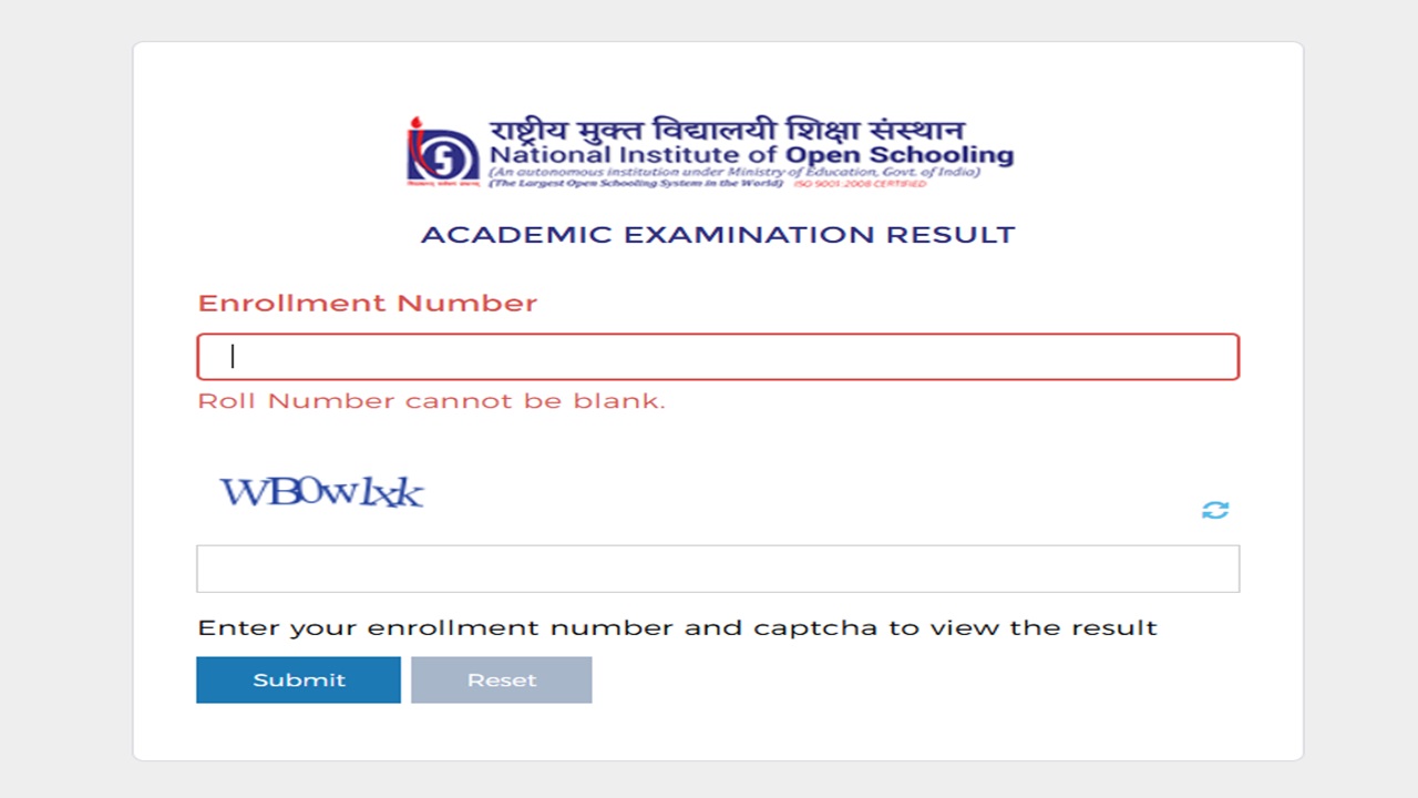 NIOS 10th Result 2025