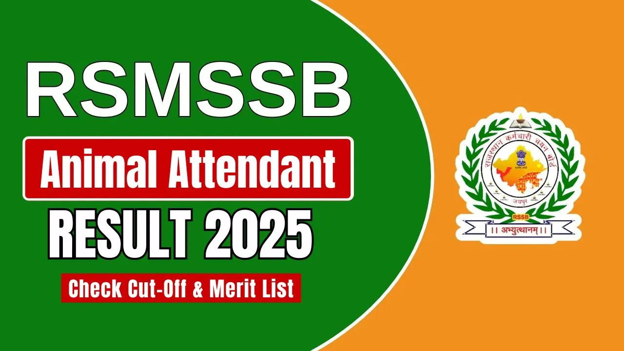 RSMSSB Animal Attendant Result 2025